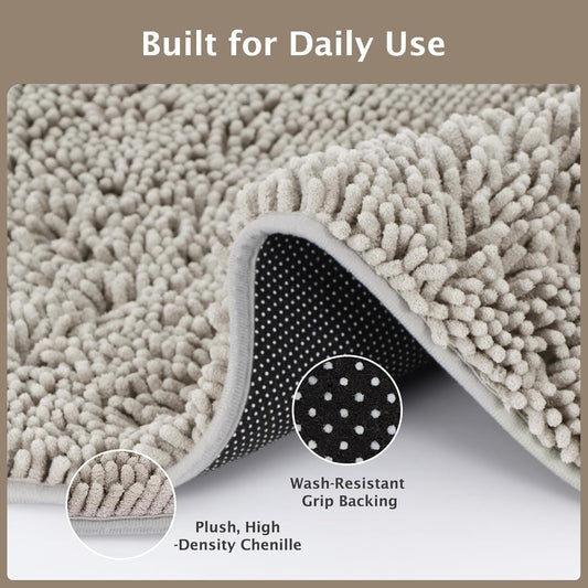 BVAGSS Dog Door Mat for Muddy Paws, Super Absorbent Entry Indoor Entryway Carpet, Quick Dry Chenille Mud Mat for Dogs, Machine Washable Non-Slip Pet Rug XH085 (Grey,19''x30'')