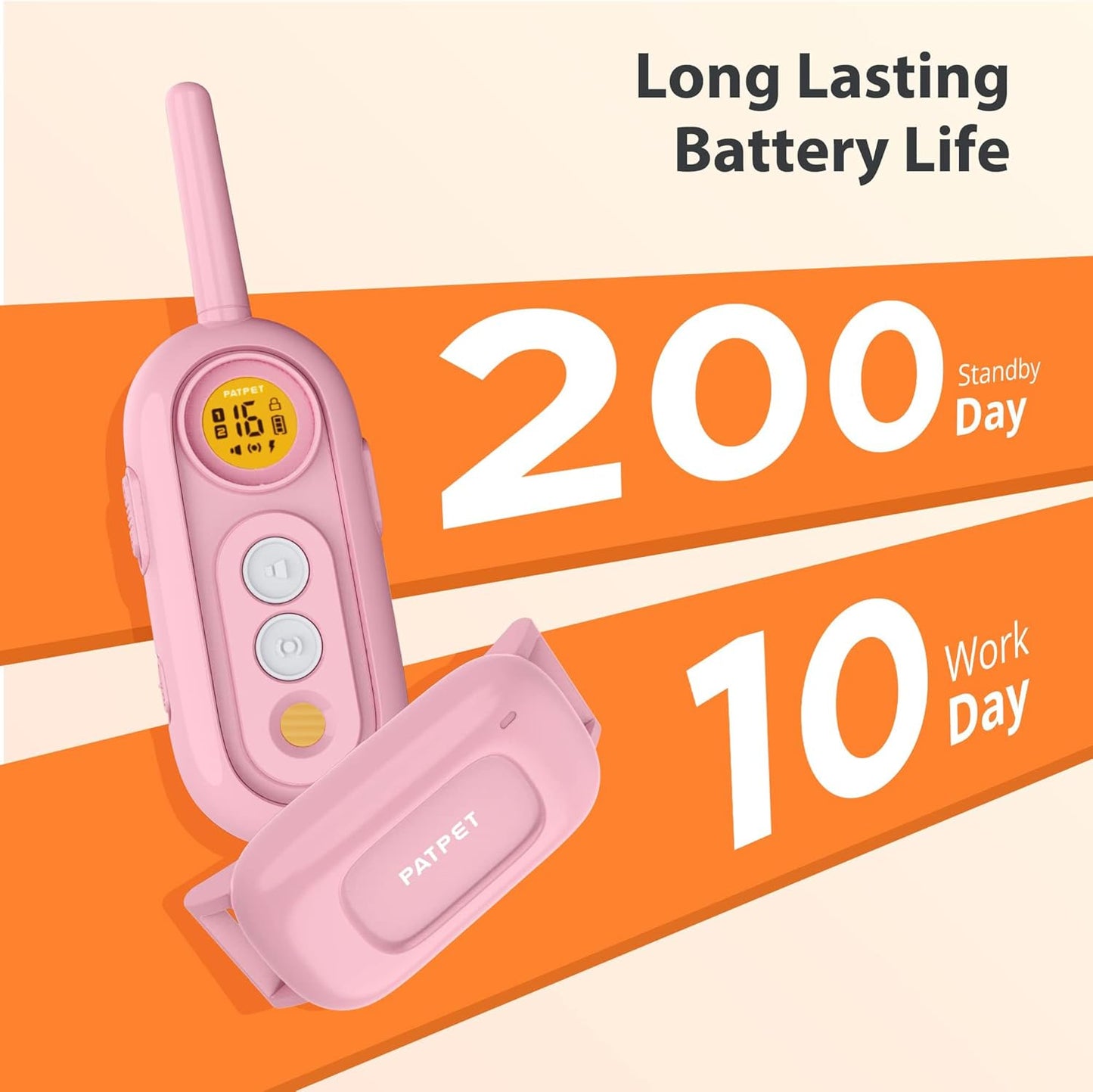 PATPET Dog Shock Collar for Medium Dogs- Dog Training Collar with Remote, Shock Collar for Small Dogs 10-100lbs, Rechargeable IPX7 Waterproof with Beep Vibration Shock Modes