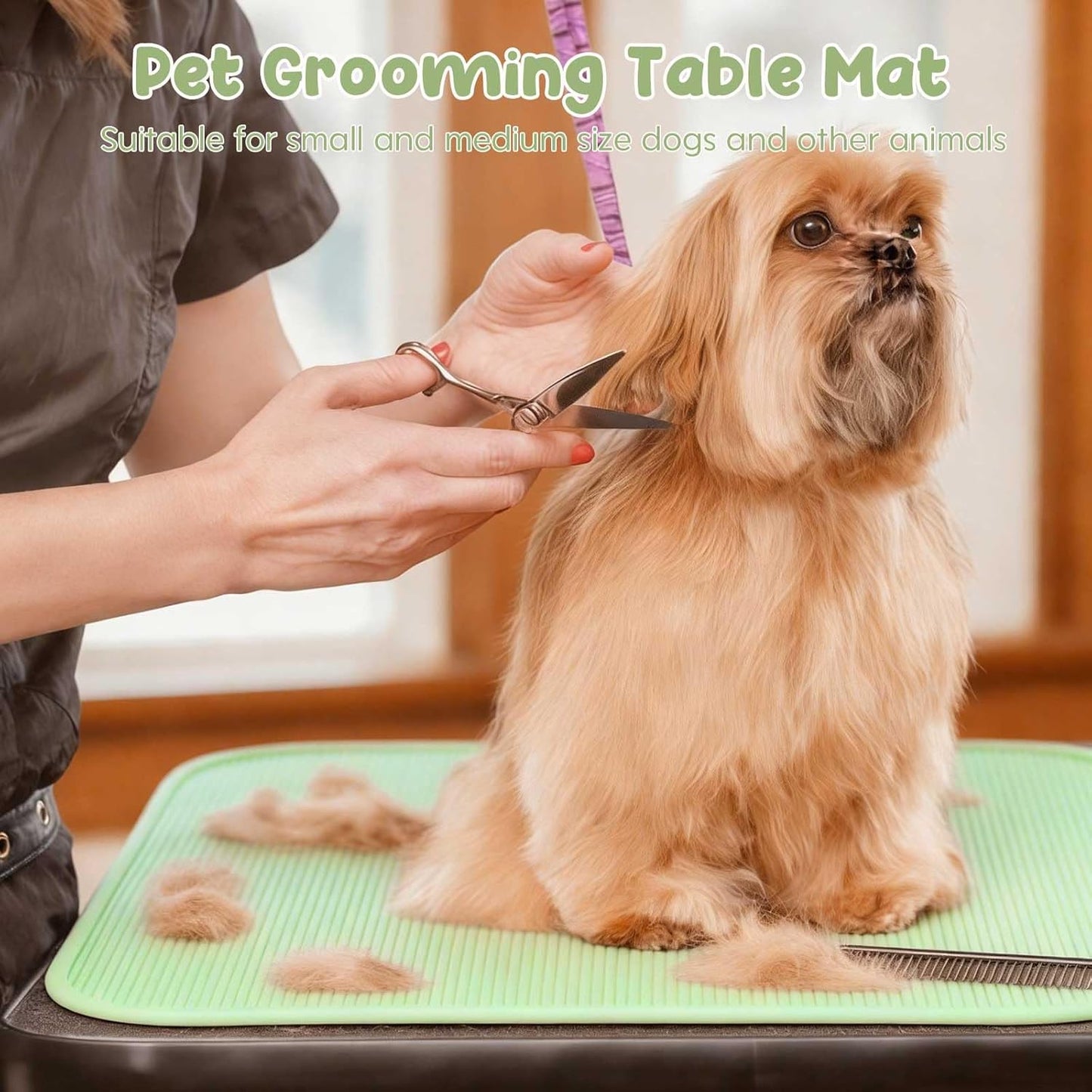 Dog Grooming Table Mat Pad Non Slip,Silicone Durable Premium Non-Slip Dog Bath Mat,Slip Mat - Bathing Mat for Pets,22.45inchX15.75inch (Green)