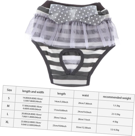 Milisten Washable Female Dog Diapers Absorbent Reusable Diapers for Heat Portable and Comfortable PET Panties for Small Dogs 3-Pack Leak Protection