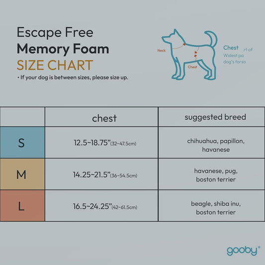 Gooby Escape Free Memory Foam Harness - Blue, Medium - No Pull Step-in Small Dog Harness with Four Point Adjustment - Perfect on The Go Dog Harness for Medium Dogs No Pull and Small Dogs