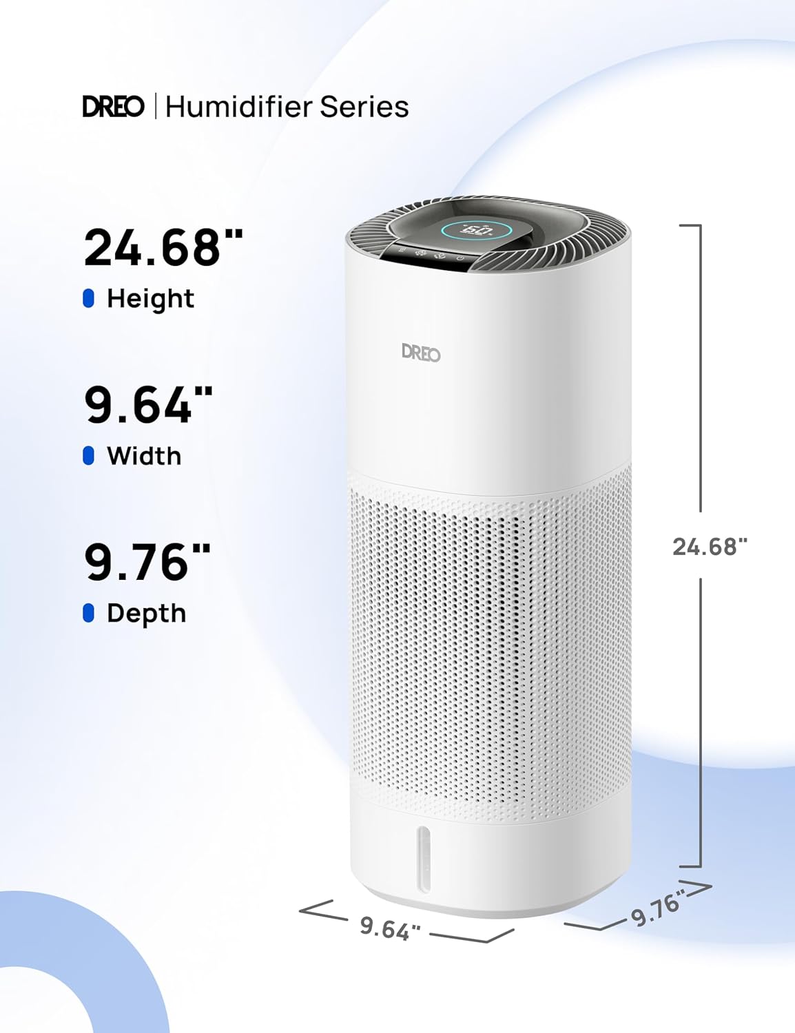 DREO Smart Evaporative Humidifier Large Room up to 1000ftยฒ, 800ml/h High Output Air Humidifiers for Bedroom, 10L, 50H Long Runtime with Precise Humidification for Plants, Home, Office, White, HHM774S