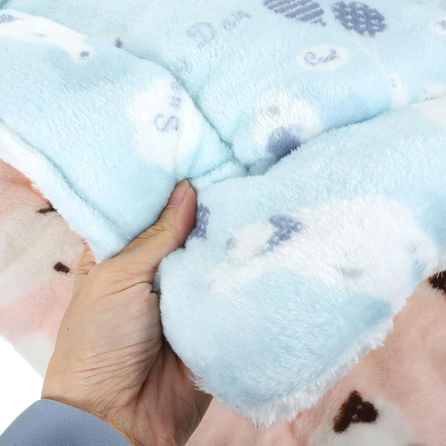 FAVOMOTO 2pcs Small Animal Bed Mats for Cage Thickened Plush Warm Sleeping Pads Washable Pet Bedding Mats for Winter Guinea Pig Hamster Rat Cage