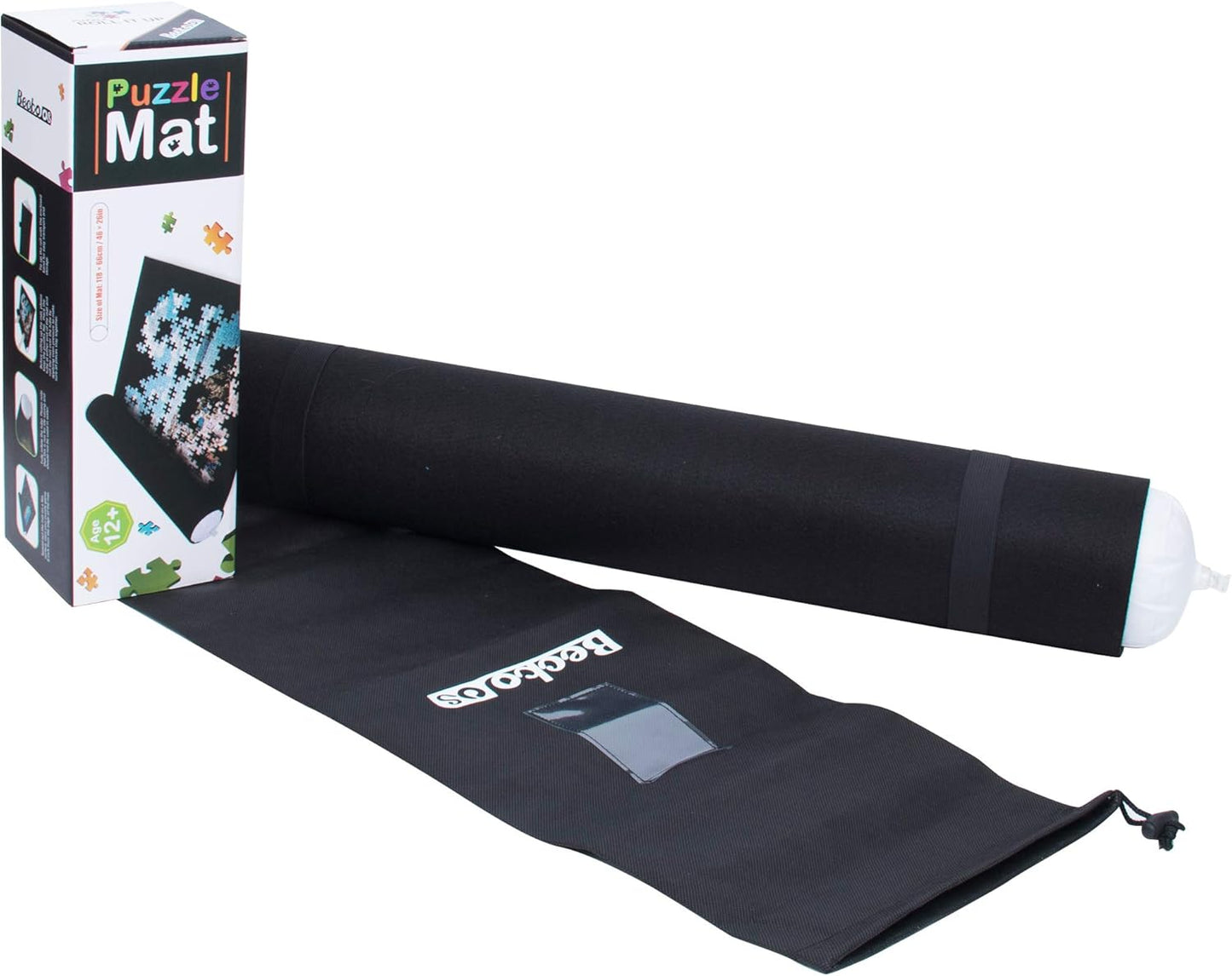 Becko US Puzzle Mat Roll Up with Drawstring Storage Bag, Felt Rollup Mat for Easy Transport & Storage, Portable Puzzle Board Puzzles Saver Keeper for Jigsaw Puzzles Up to 1500 Pieces