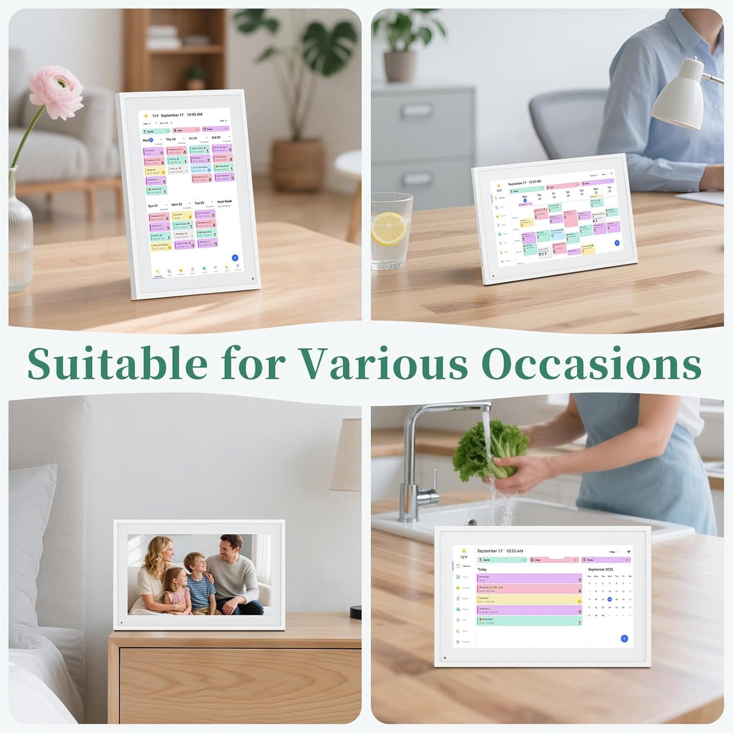 Digital Calendar,10.1 Inch Smart Electron Calender Family Planner,HD Touch Screen Home Interactive with WiFi App Control,AI Meal Schedule, Duty Chart,Achievement Rewards-Share Photos,Videos and Sound Reminder,Gifts for Women Men, Gifts for Mom Dad