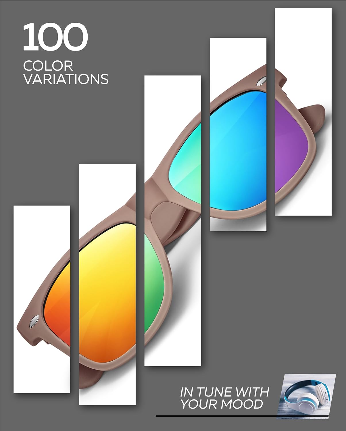 Retro Rewind Polarized Sunglasses for Men and Women - UV Protection Classic Sun Glasses