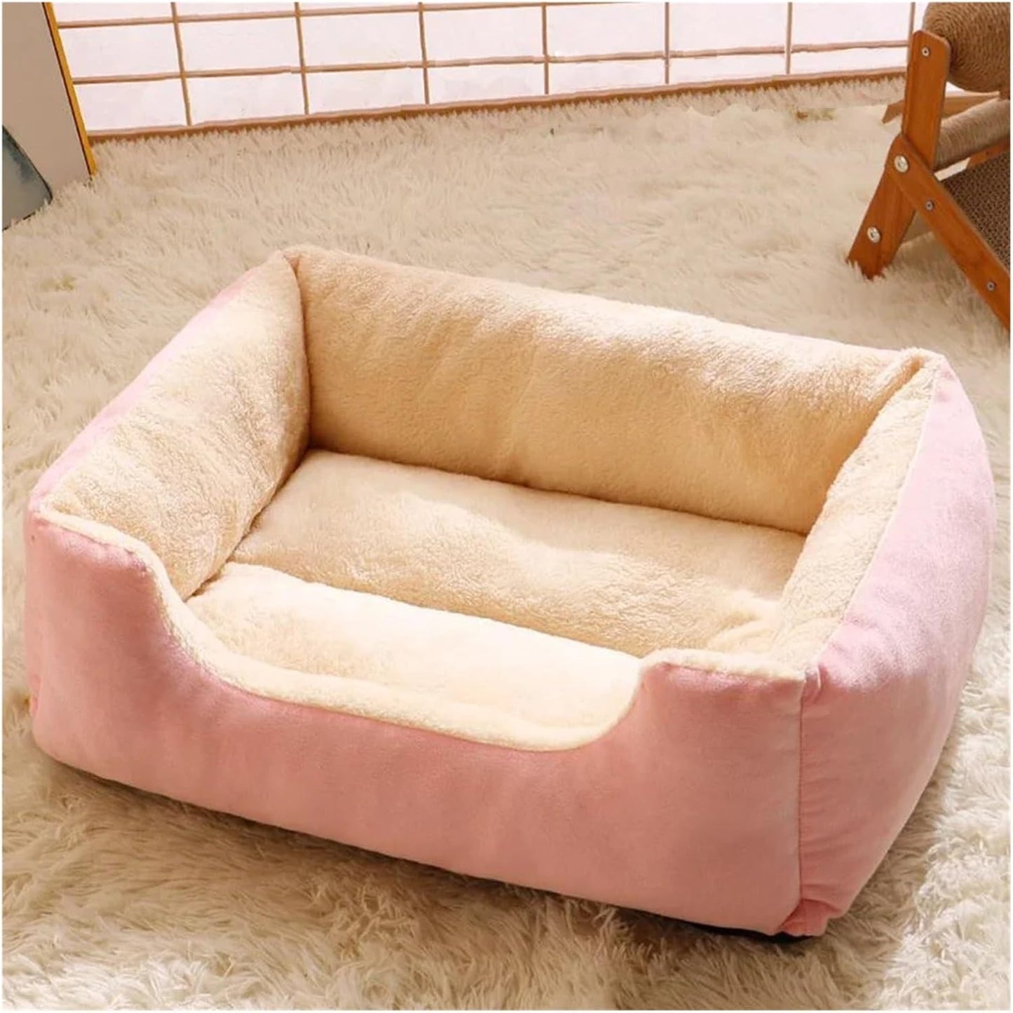 Bed for Cats Pet Products Cushions Kitten Goods Accessories Dog All Home Supplies Things Accessory Habitats Basket House Beds(Pink,XL 70x50)