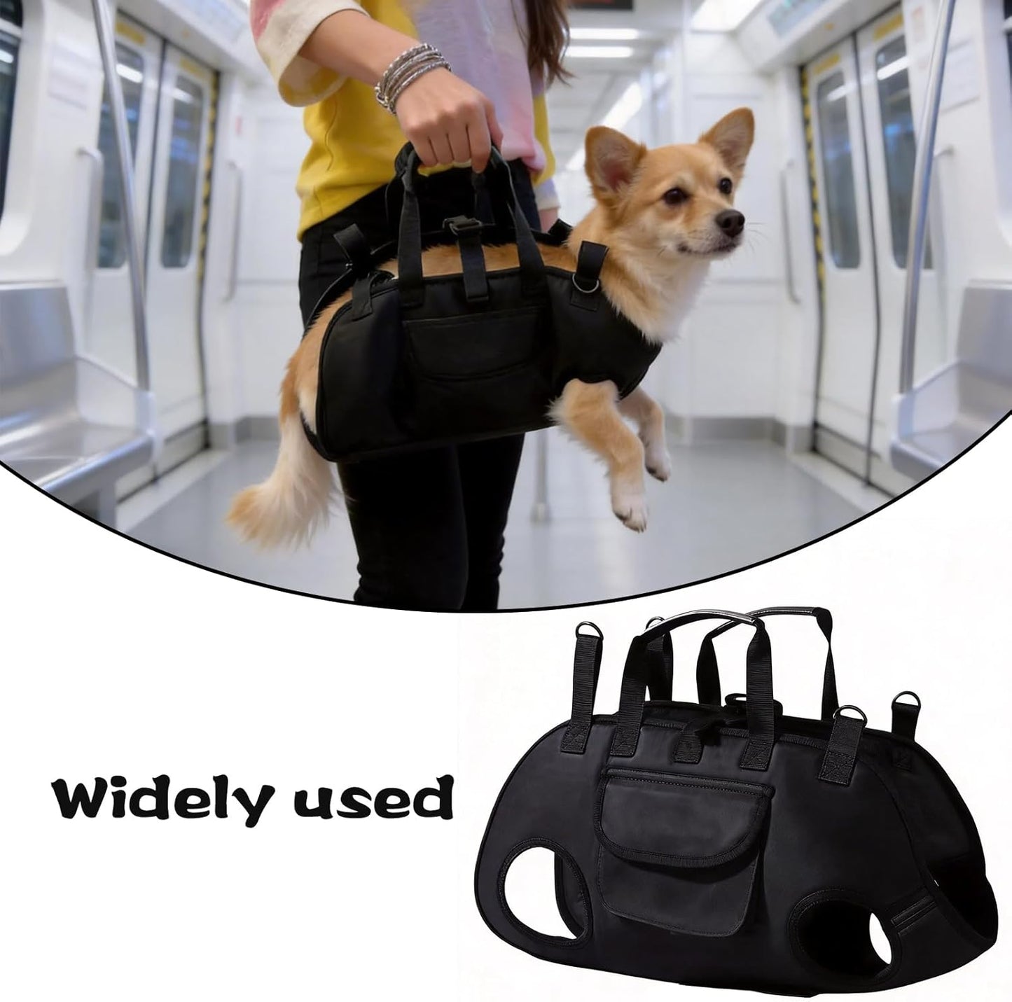 Dog Lift Harness & Dog Sling for Small Dogs – Portable Support & Comfortable Carrier(Small Black)