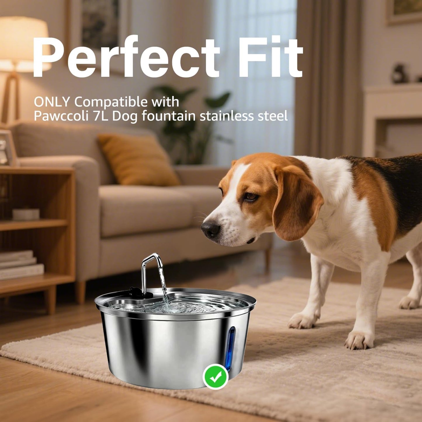 16+16 Pack Replacement Filters for Pawccoli 7L/1.8Gal Dog Water Fountain Stainless Steel, Includes 16 Filters & 16 Sponges