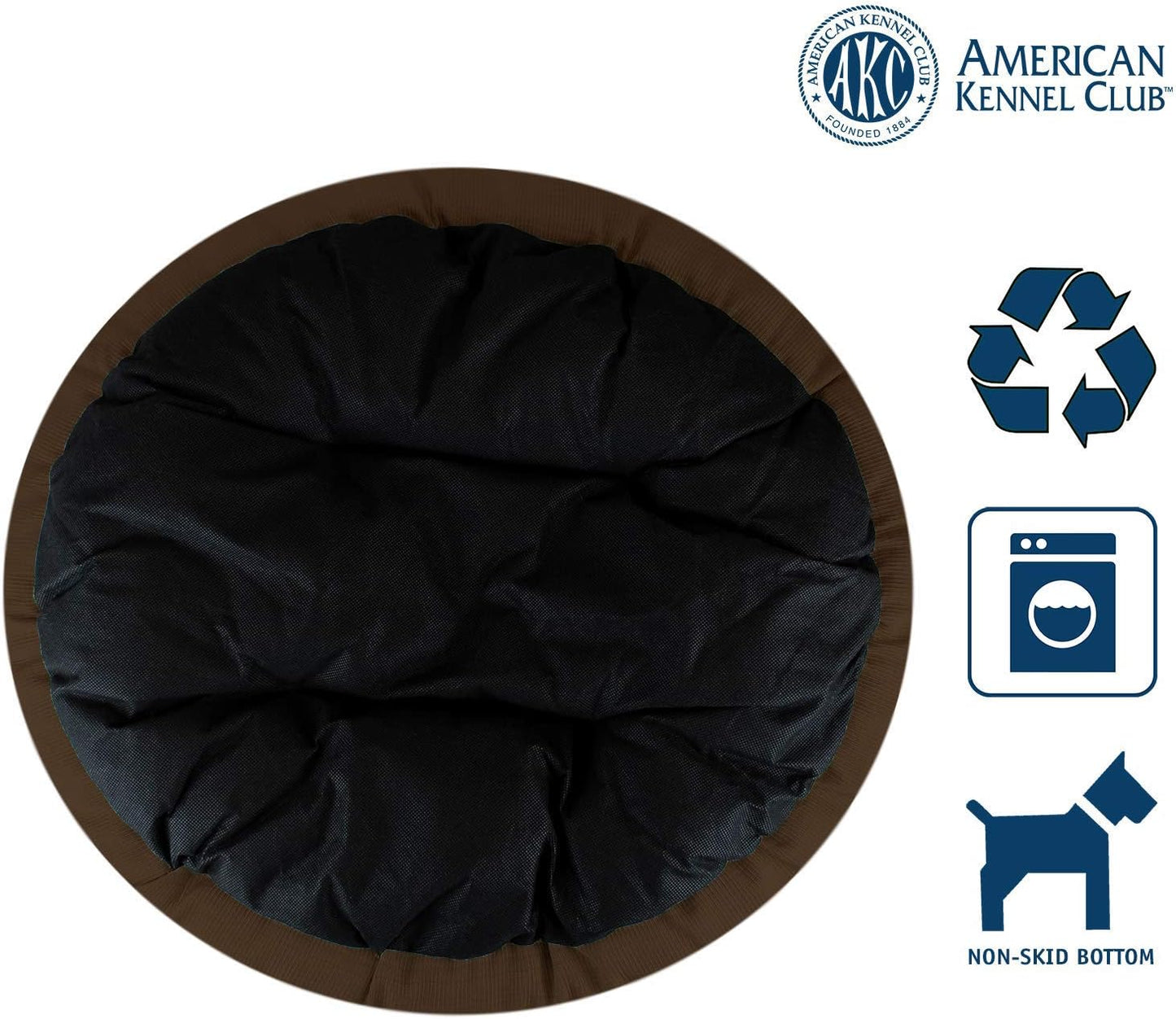 AMERICAN KENNEL CLUB AKC Casablanca Round Solid Pet Bed (Pack of 3)