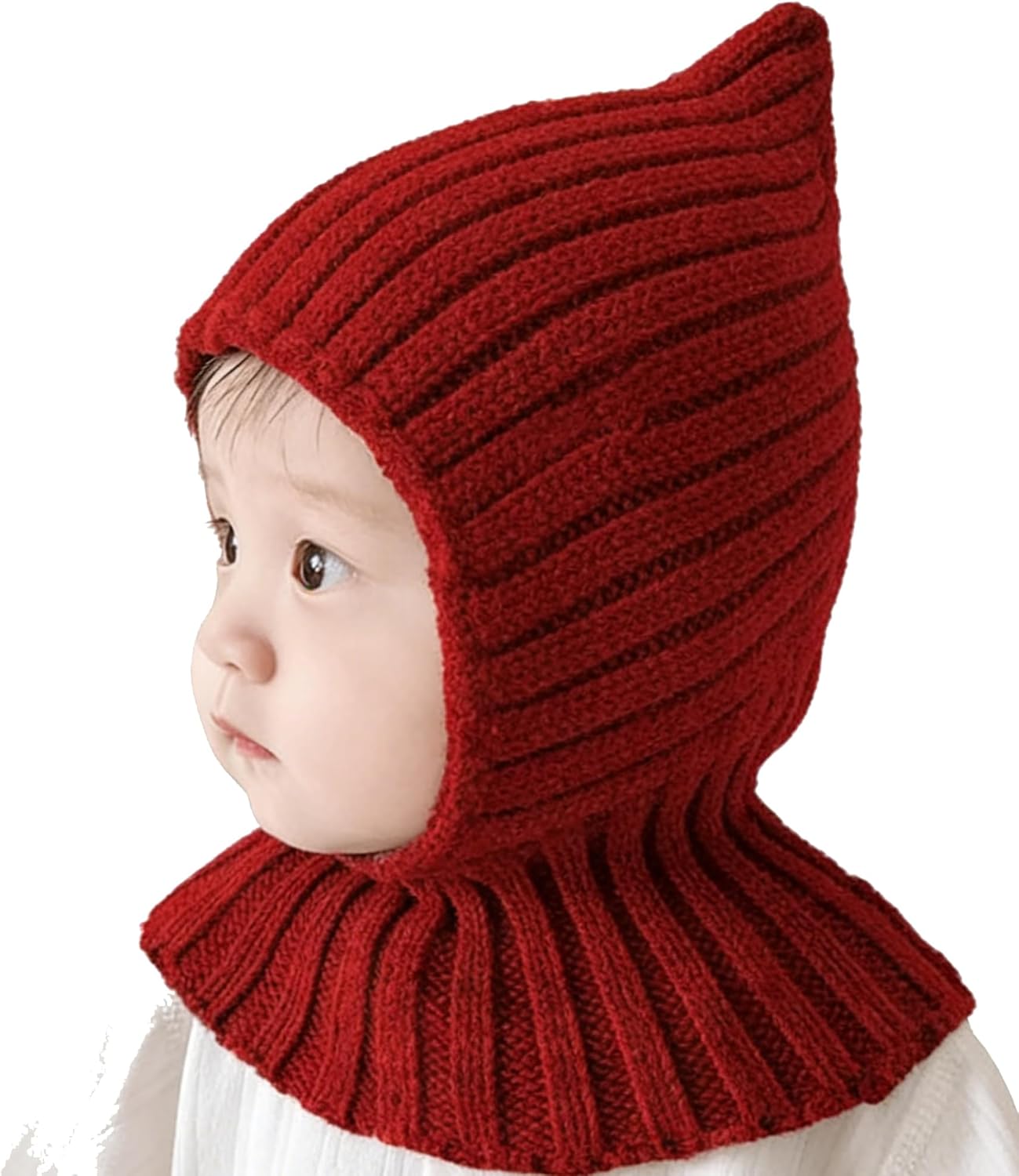 Infant Red Earflap Balaclava Beanie Hats Outdoor Cold Weather Ear Neck Protection Winter Warm 6-24 M Toddler