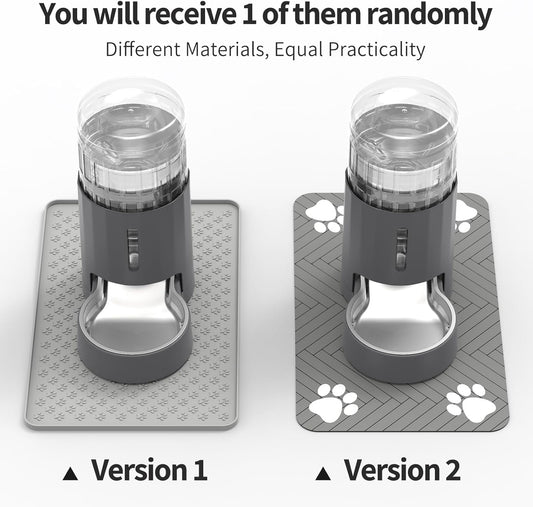 Cat Water Dispenser with Placemat and Stainless Steel Bowl, Automatic Gravity Water Dispenser for Cats or Small Medium Size Dogs, Large Capacity, Easy to Clean and Safe for Pets (4L)