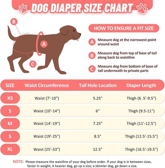 Female Dog Diapers 3 Pack Washable Dog Diapers Female Dog Diaper That Stay on Dog Diaper Female with Suspenders Reusable Doggie Diapers for Incontinence and Puppy Training(xs for Puppies)