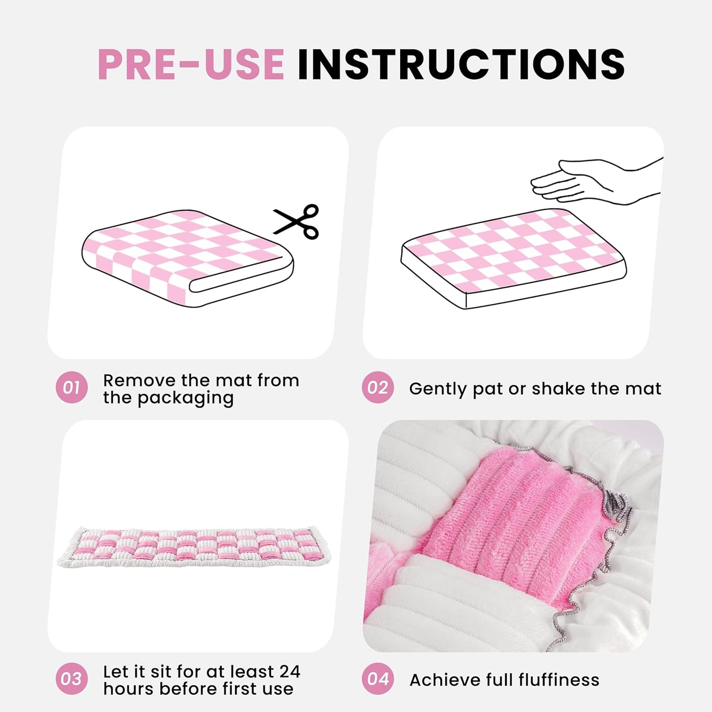 Backseat Dog Bed Mat, Non-Slip Dog Bed for Car Back Seat, Soft & Cozy Dogs Blanket, Washable Travel Pet Mat Seat Protector for Cars, SUVs, Trucks (Pink/White, 51.1" L x 23.6" W x 1.5" Th)
