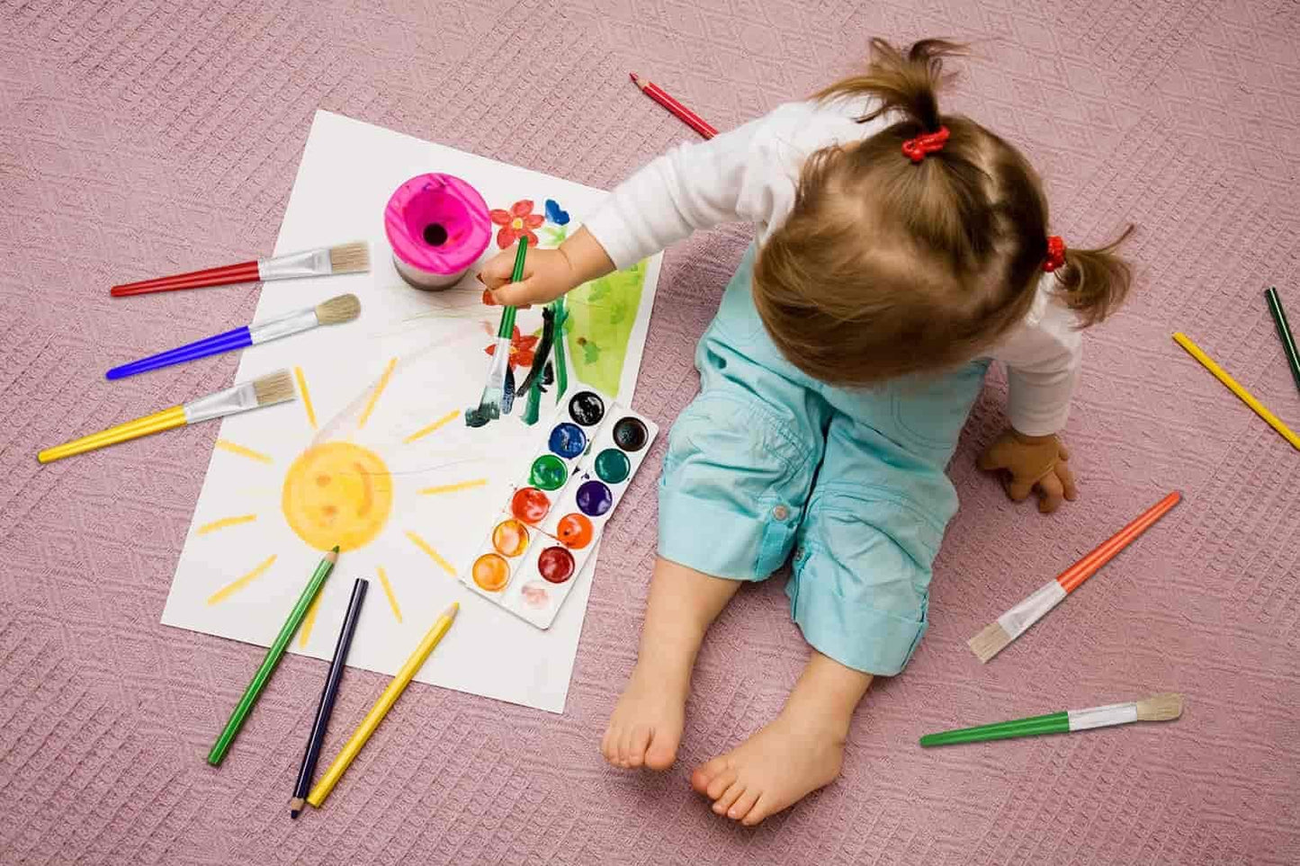 10Pcs Paint Brushes for Kids, Anezus Kids Paint Brushes Toddler Large Chubby Brushes Round and Flat Preschool Painting Brushes for Washable Paint Acrylic Paint