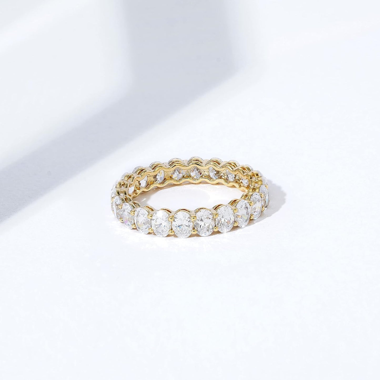 Amazon Essentials 14K Gold Plated Cubic Zirconia Stackable Statement Ring