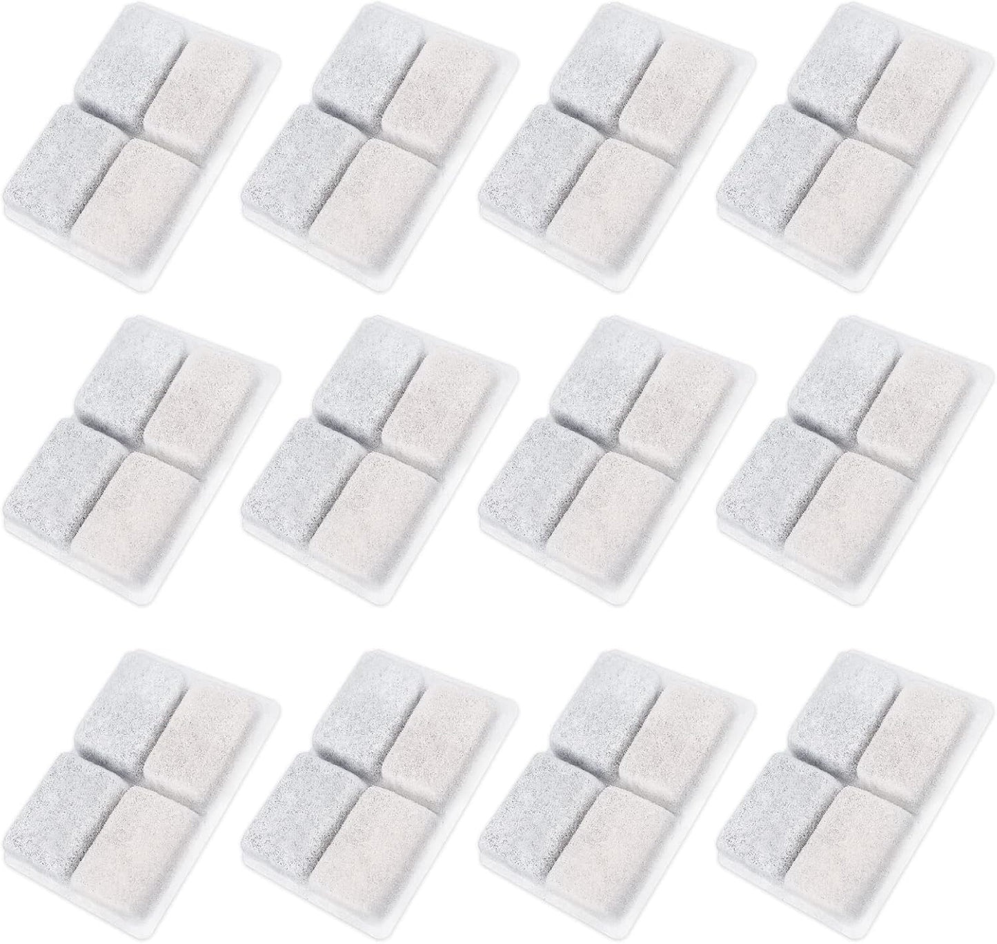 Cat Water Fountain Filter, 12 Pack Pet Water Fountain Filter Replacement with Coconut Activated Carbon Filter Compatible with furrybaby 64oz/2L Cat Water Fountain