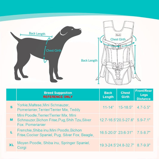 Dog Carrier Backpacks, Adjustable Dog Backpack Carrier, Legs Out Easy-fit Dog Chest Carrier for Medium Small Dogs, Hands Free Dog Front Carrier for Hiking, Cycling(Pink M)