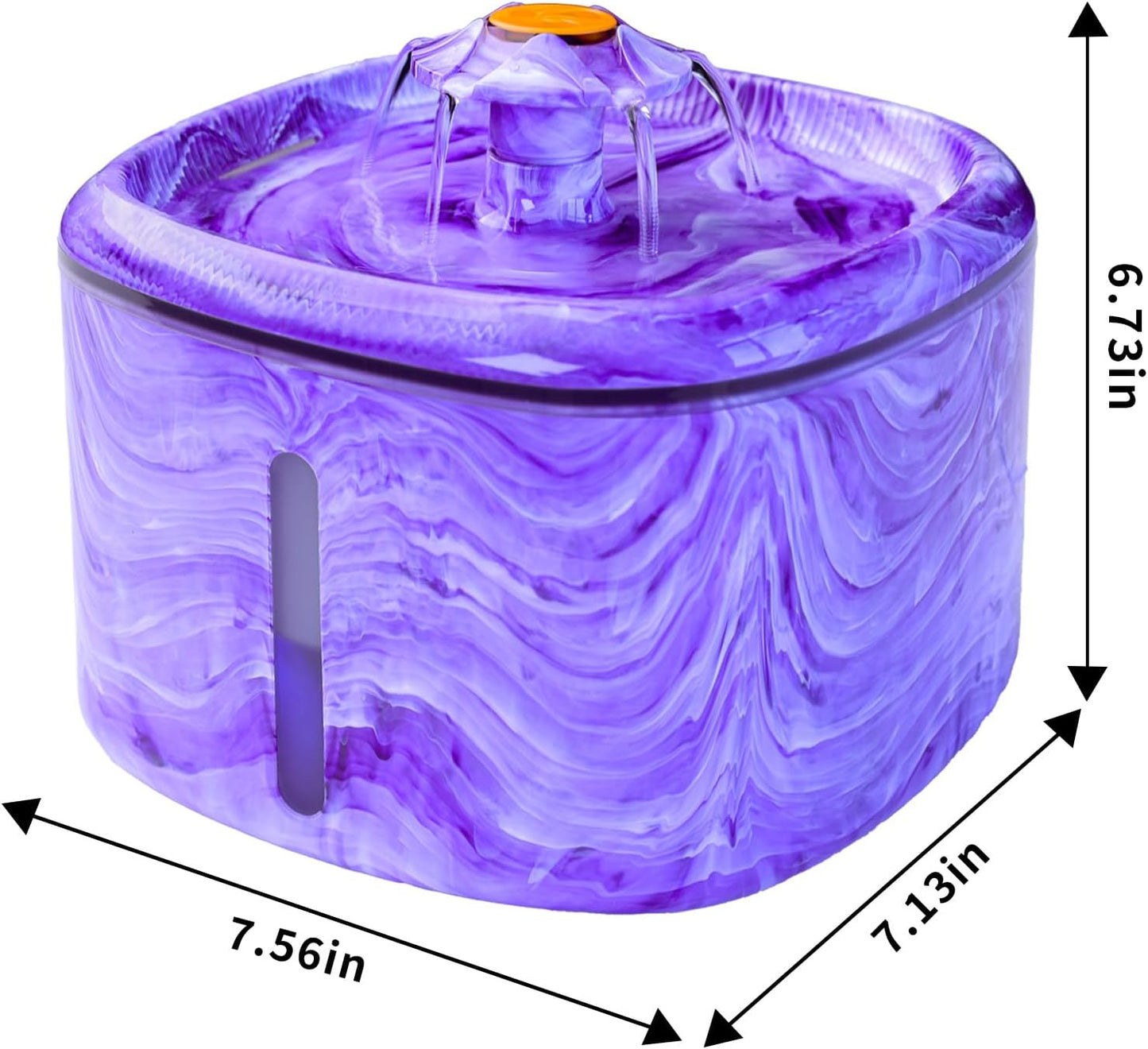 Cat Water Fountain Purple: Automatic Flower Pet Water Fountain for Cats Indoor-84oz/2.5L, Cute Cat Fountain for Drinking, LED Blue Light, Upgraded Ultra Quiet Pump, Gifts for Cats, Dogs (2Filters)