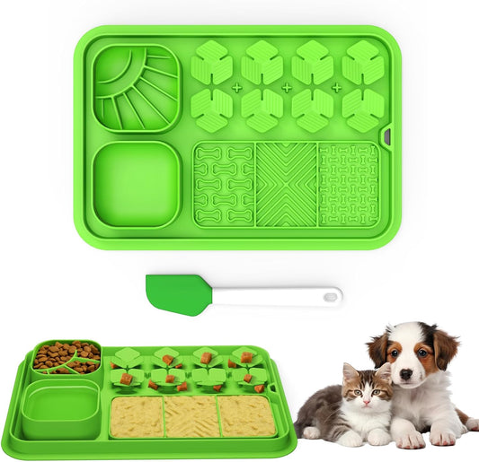 Lick Mat for Dogs,Slow Feeder Bowl for Dogs and Cats, Silicone Lick Mat & Snuffle Mat - Interactive Puzzle Feeder to Slow Eating and Keep Busy, Reduce Vomiting and Relieve Boredom
