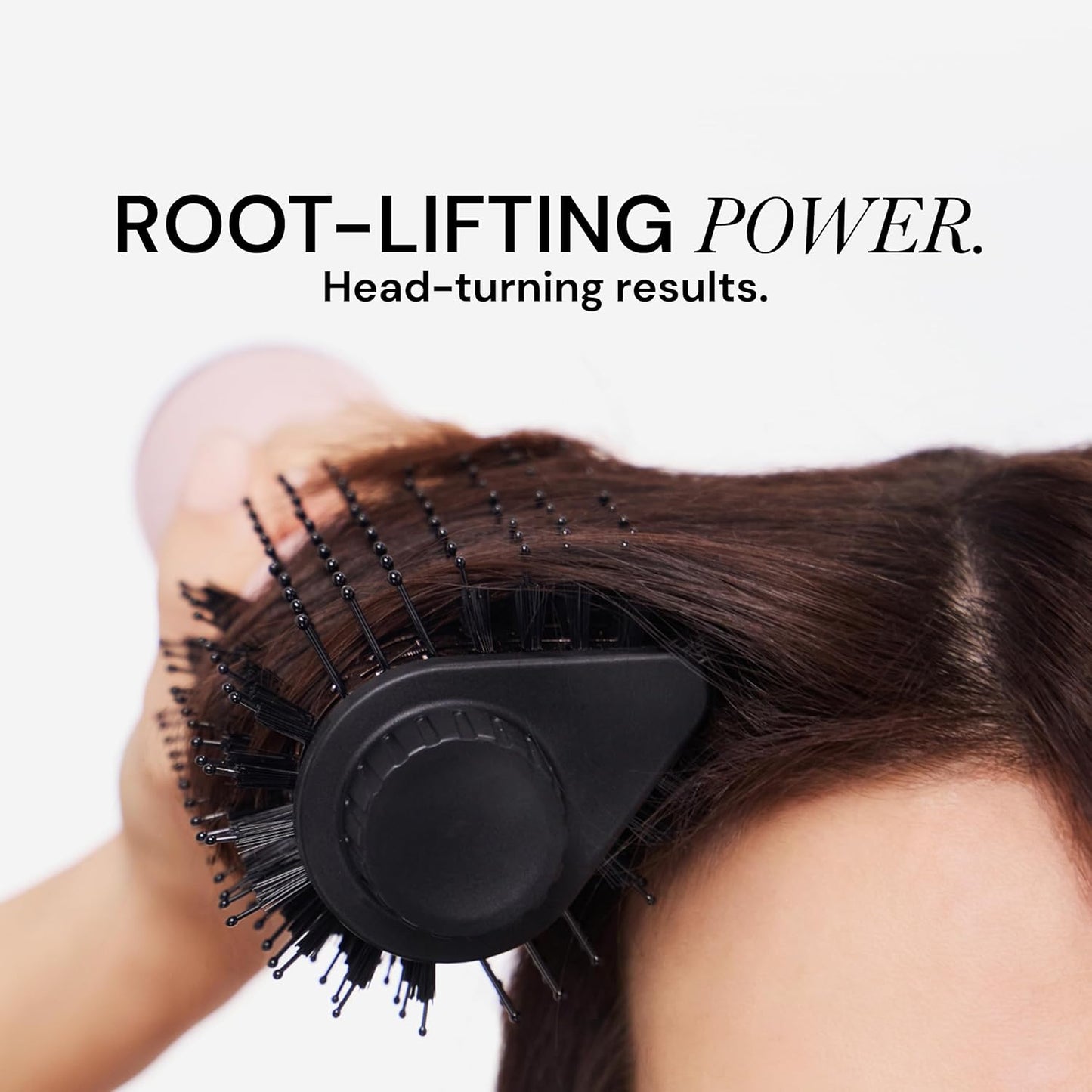 L'ANGE Hair Le Volume Elevé 65MM 2-in-1 Titanium Brush Dryer | Dry and Style | Unique Teardrop Shape Barrel | 3 Heat Settings | 360° Vented Airflow | Ionic Technology for Frizz-Free Styling (Blush)