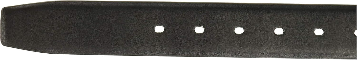 Perry Ellis Portfolio Feather Edge Leather Men's Belt, Reversible with Etched Buckle, Soft Touch Material