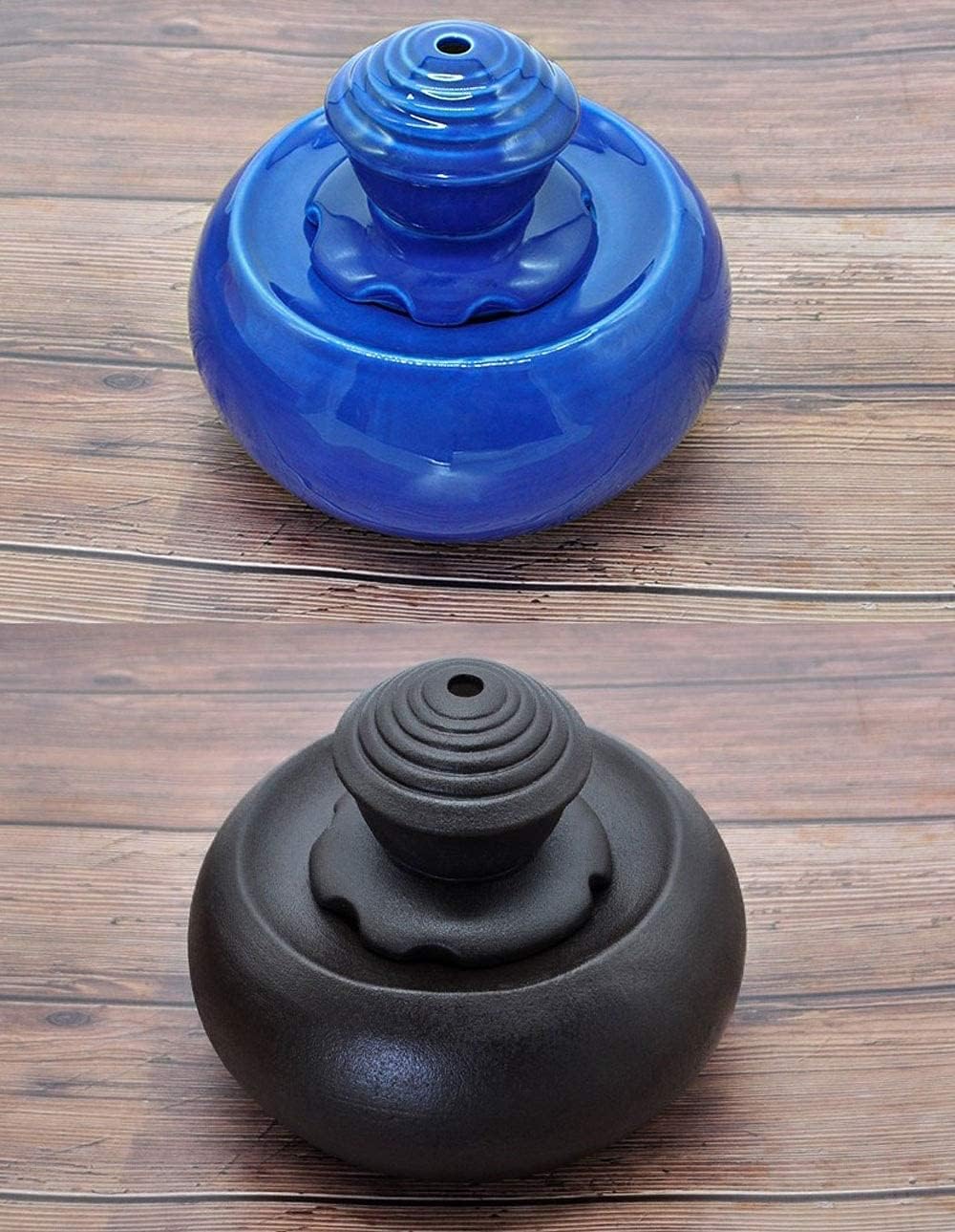 Pet Fountain Ceramic Cat Water Fountain, Pet Drinking Fountain for Cats and Dogs Automatic Pet Water Dispenser with Filter Pet Water Dispenser (Color : Blue) (Brown)