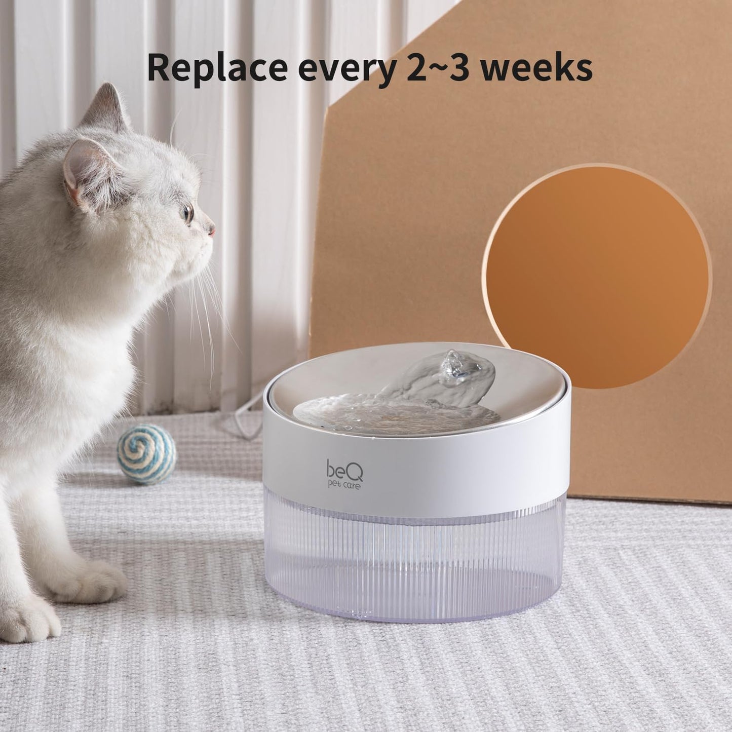 beq offical cat water fountain filter, 12 Packs Replacement Filters for E1 Infinity Cat Fountain, 6 Months Set of Replacement Filters for Pet Water Fountain Dog Dispenser