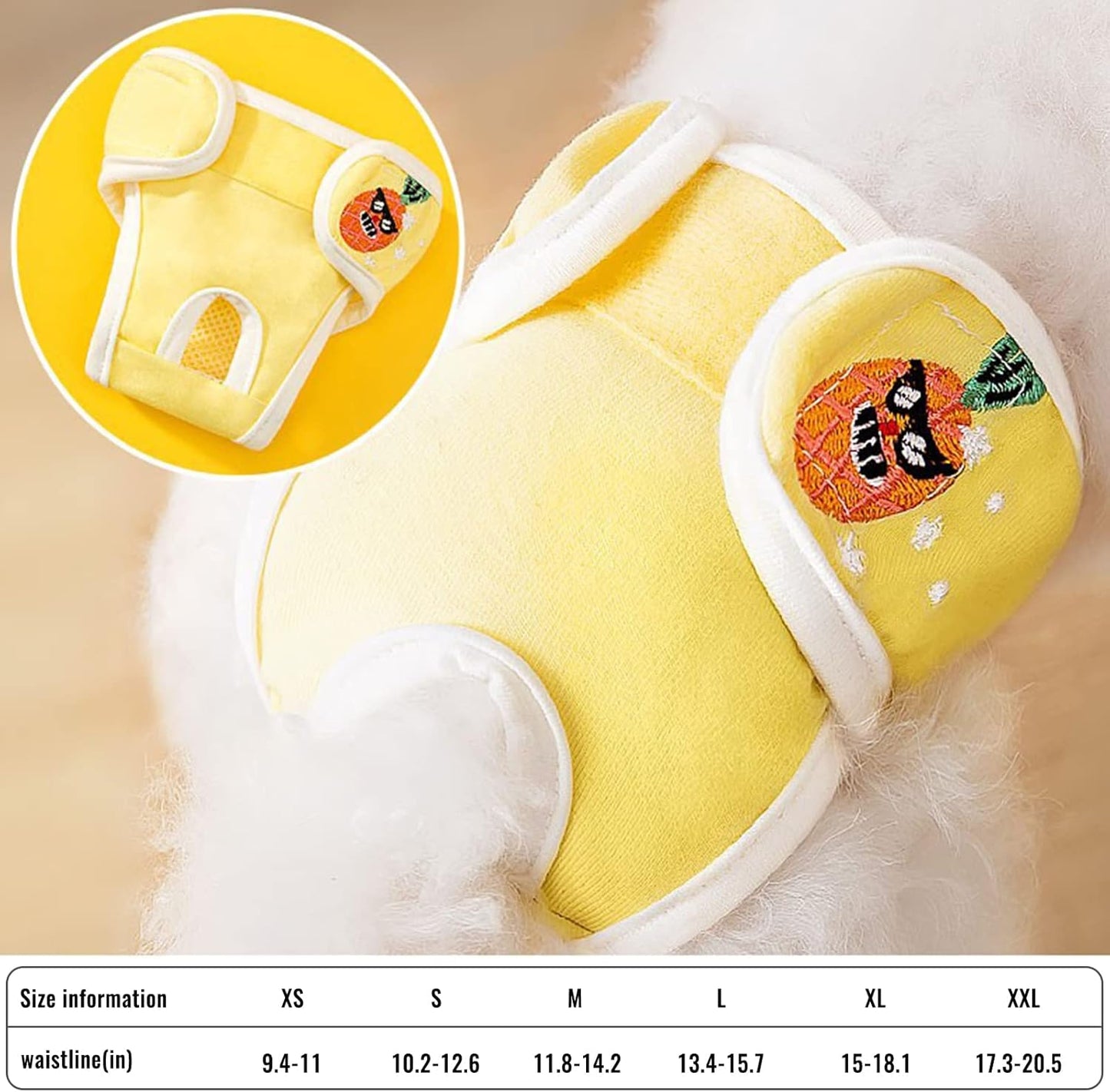 Washable Dog Diapers Soft Diaper Inner Breathable Mesh Cloth Female Protective Pants for Small Large Dogs Adjustable Dog Diapers Female