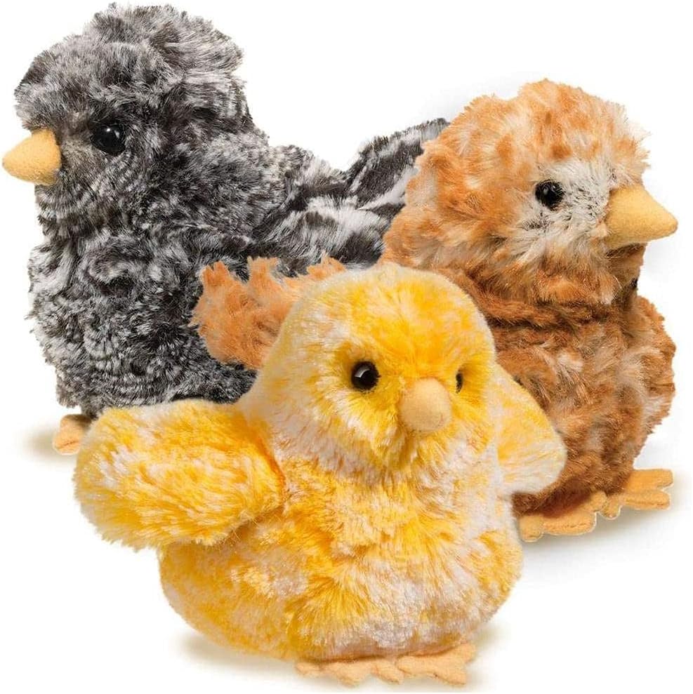 Douglas Black Multi Chick Plush Stuffed Animal