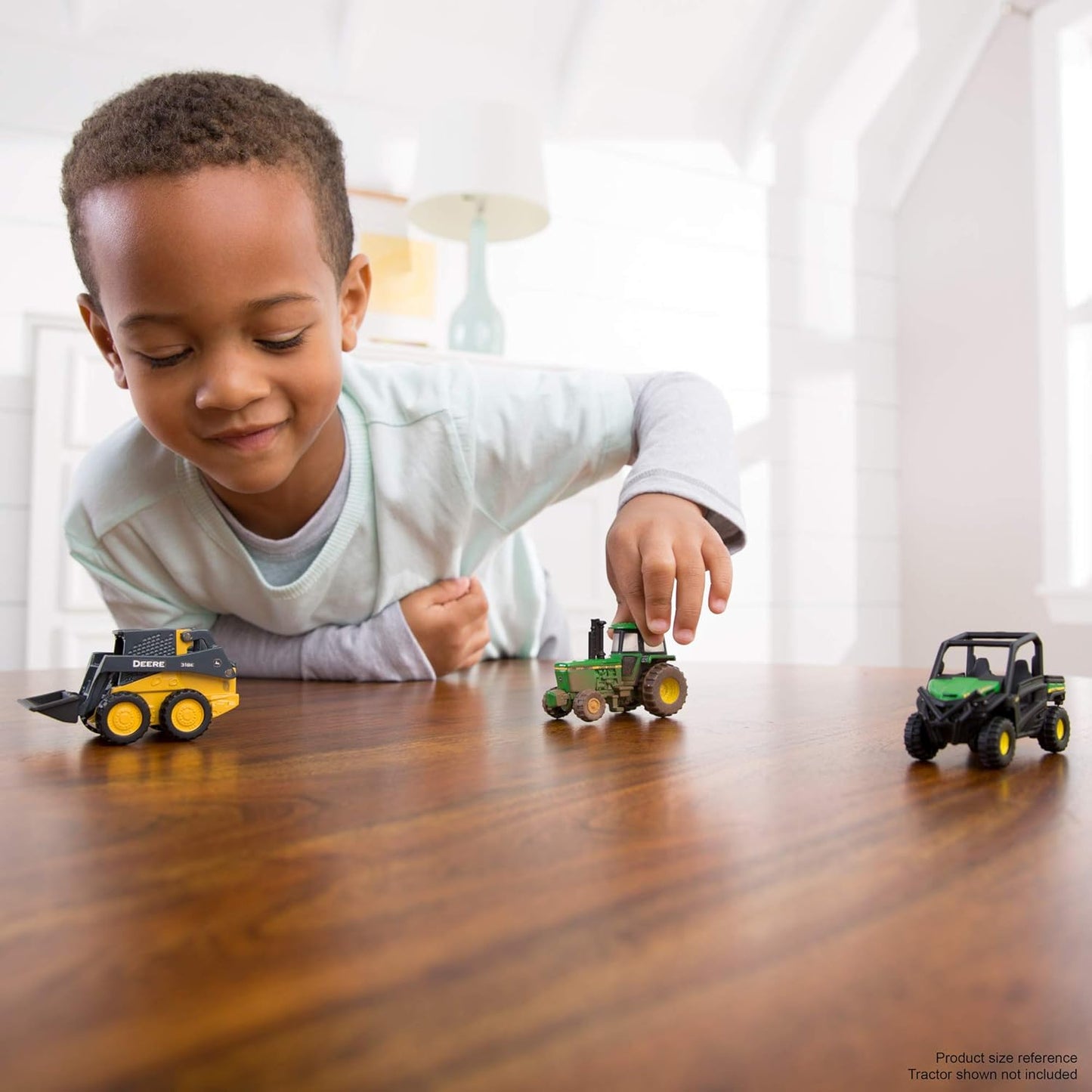 ERTL Iron John Deere Die-Cast Replicas - Includes Tractor, Gator, and Skid Steer Farm Toys with Collectible Display Box - John Deere Tractor Toys - 3 Inch - 3 Count - Ages 3 Years and Up