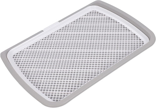Puppy Potty Training Tray, Detachable Washable Mesh Dog Pee Pad Holder Tray for Small Breed Dog (Gray)