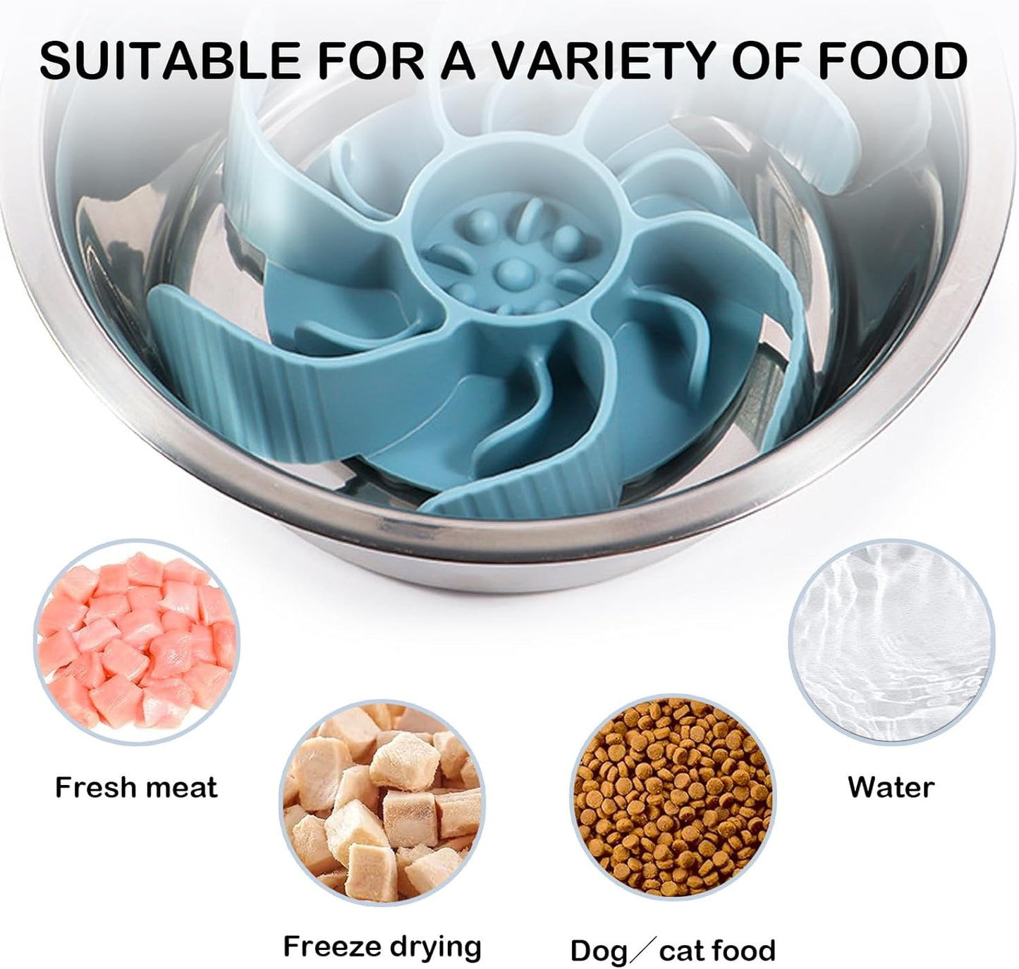 MEWMI&WANGW Slow Feeder Dog Bowls Insert Soft Silicone Slow Eating Pet Food Bowl for Small, Medium and Large Dogs/Cat