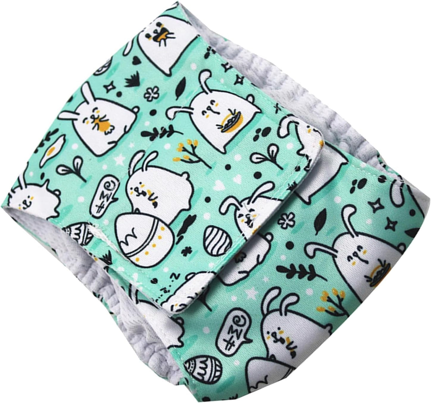 Male Dog Diapers Reusable Washable Super Absorbent Leakproof Adjustable Belly Bands for Male Dogs Pets Pee Wrap Nylon Material (Rabbit L)