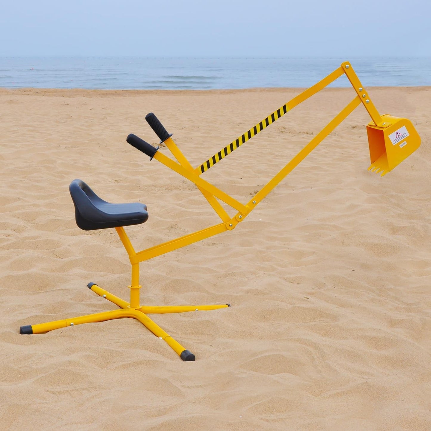 Sand Digger Sandbox Digger Toy, 360°Rotating Base, Sturdy Stable Steel Frame Structure-Metal Bucket, Kids Digger Excavator Digging Toys Excavator Ride on Beach Toys, Ideal for Sand Sandbox Beach Snow