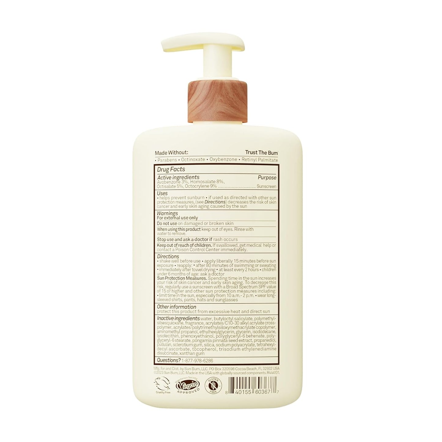 Sun Bum Daily SPF 50 Sunscreen Body Lotion - Broad Spectrum Moisturizing Sunscreen with Vitamin E - Vegan and Hawaii 104 Act Compliant (Without Octinoxate & Oxybenzone) - Dermatologist Tested - 8 oz