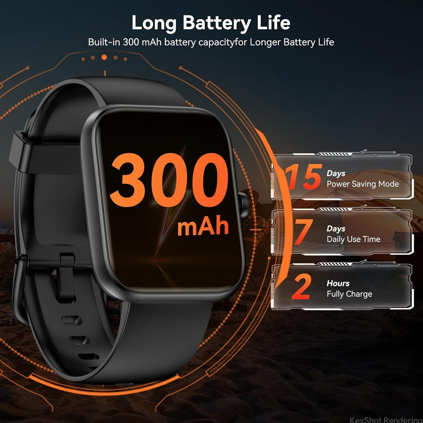 Smart Watch with Alexa Built-in, 1.83" HD Touchscreen Fitness Tracker, Bluetooth Notifications/Calls, IP68 Waterproof, 120+ Sport Modes, 24/7 Heart Rate & Sleep Monitor for iPhone Android iOS (Black)