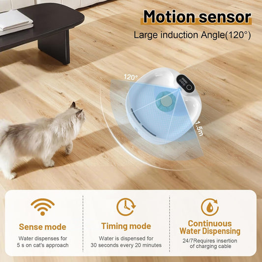 Cat Water Fountain, Cat Fountain,91OZ/2.6L Pet Water Dispenser Rechargeable Drinking Fountains for Cats and Dogs