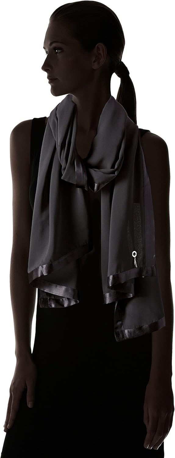 Calvin Klein womens Satin Border Chiffon Scarf