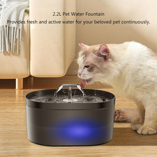 T Shape Outlet Pet Water Dispenser 2.2L Quiet Operations Food Grade Pet Water Fountain Hydrations Systems Automatic Pet Water Fountain
