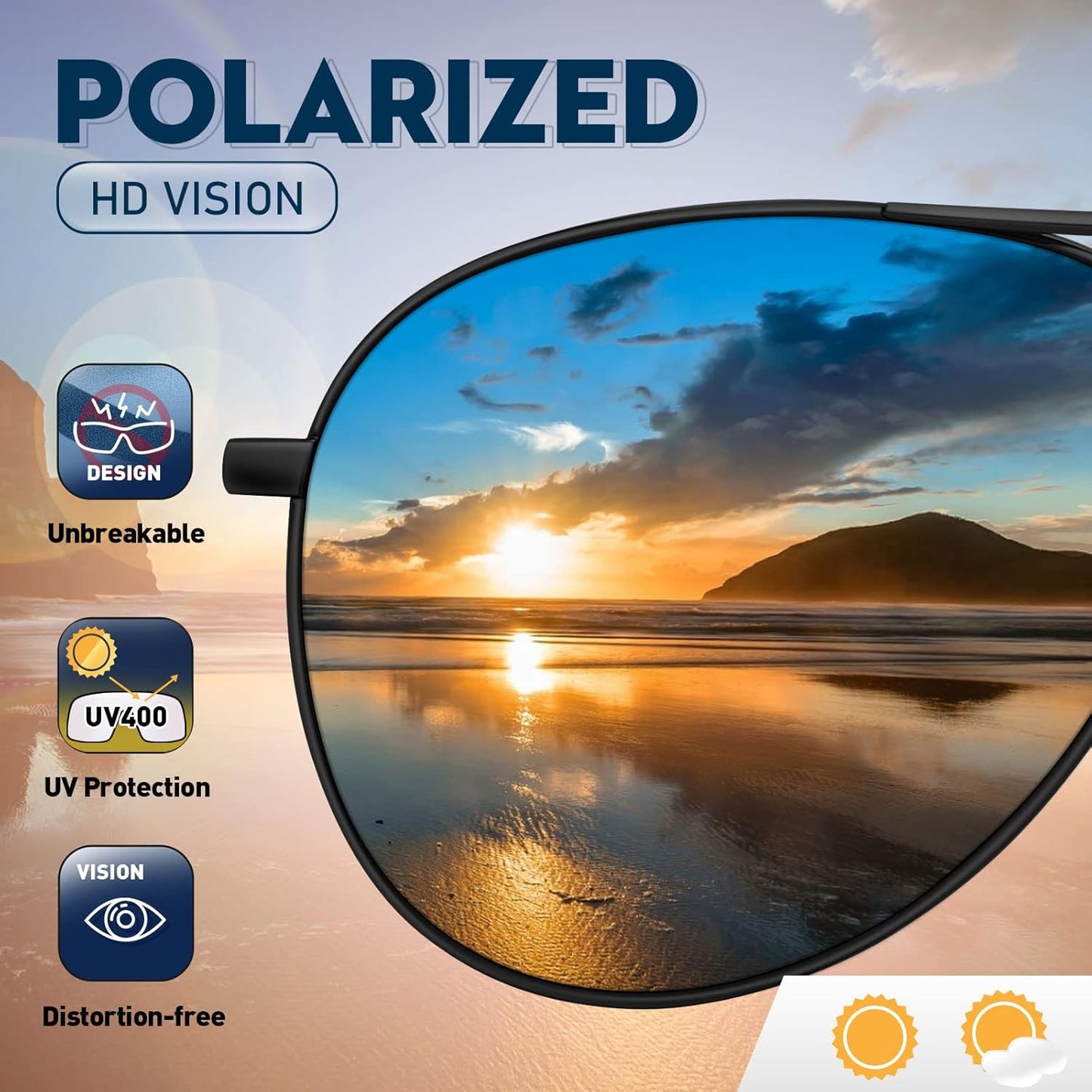 Sunglasses Men Polarized Aviator Sunglasses for Men Women Fishing Driving Sun glasses Metal Frame UV400 Protection