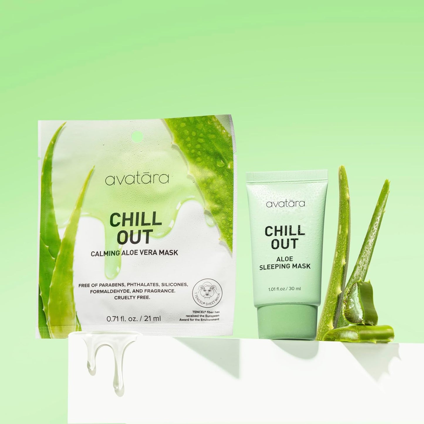 Avatara Chill Out Facial Mask 5 Sheets, Hydrating Mask, Sheet Masks, Face Mask Skincare Beauty Essential Made with Hydrating Hyaluronic Acid & Moisturizing Aloe, for Stressed-Out Skin, 5 Pack