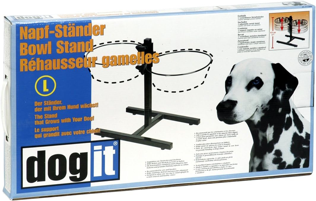 Dogit Adjustable Diner Stand, Fits 2 x 67.2-Ounce Bowls