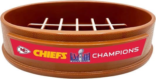 Pets First NFL Superbowl Champion Dog Super-Bowl - Slow Feeder, Dog Bowl. Football Design Slow Feeding Cat Bowl for Healthy Digestion. Non-Slip Pet Bowl for Large & Small Dogs & Cats