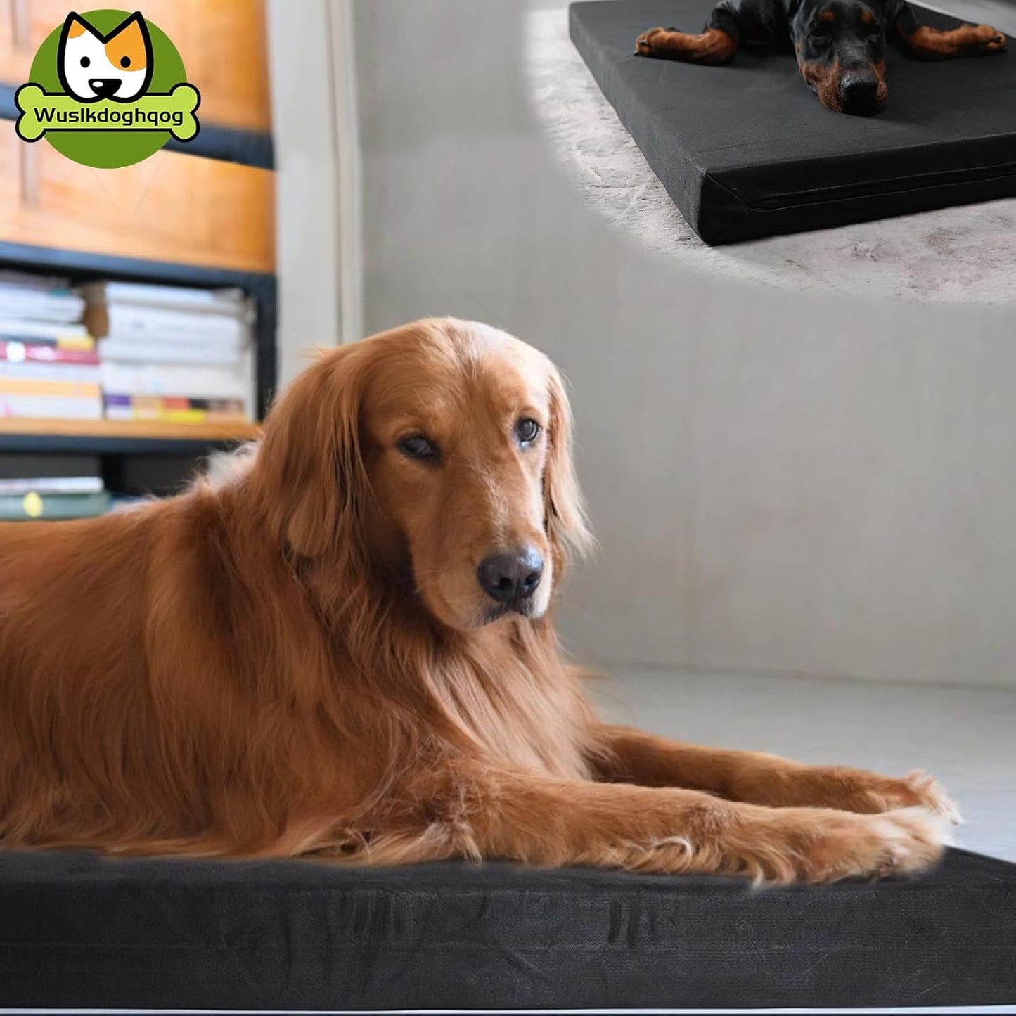 공격적으로 씹는 강아지를 위한 씹기 방지 강아지 침대, 내구성 있는 정형외과적 폼 매트, 파괴할 수 없는 강아지 침대, 씹기 방지, 106.7 x 71.1cm(42 x 28인치) 반려견 케이지용, 대형견을 위한 내구성 있는 강아지 침대, 씹기 방지 및 긁힘 방지