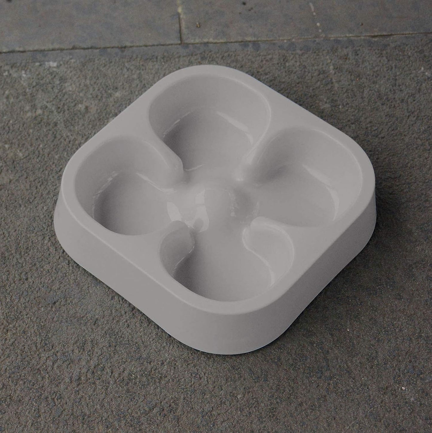 Healthy Slow Feeding Dog Bowl for French Bulldog -Slow Feeder Dog Bowl No Chocking Dog Cat Food Water Bowl with Four-Leaf Clover Pattern (Grey)