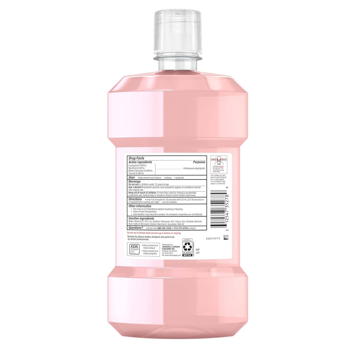Listerine Clinical Solutions Gum Health Antiseptic Mouthwash, Antigingivitis & Antiplaque Oral Rinse Helps Prevent Plaque Buildup & Immediately Kills Germs for Healthier Gums, ICY Mint, 1 L
