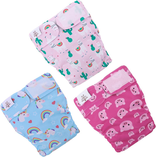 CuteBone Washable Dog Diapers Female No Tail Hole 3 Pack Reusable Doggie Period Training Pants for Docked-Tail Frenchie French Bulldog Boston Terrier Without Tail WWD15M