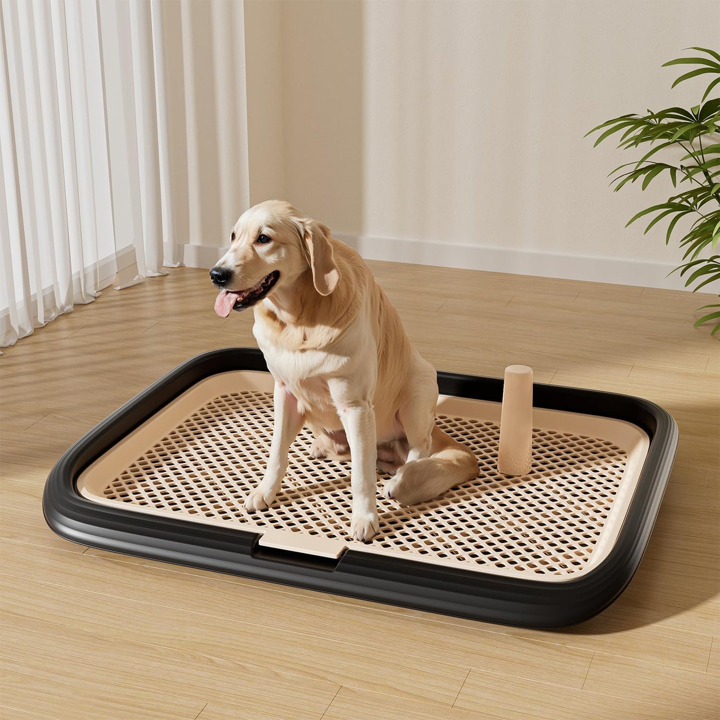 Dog Potty Tray, 23.6"x17.68" Indoor Pet Pee Pad Holder,Puppy Training Holder,Bathroom Dog Litter Box, Pet Toilet for Small and Medium Dogs,Housebreaking Supplies, Pet Products(Gray)