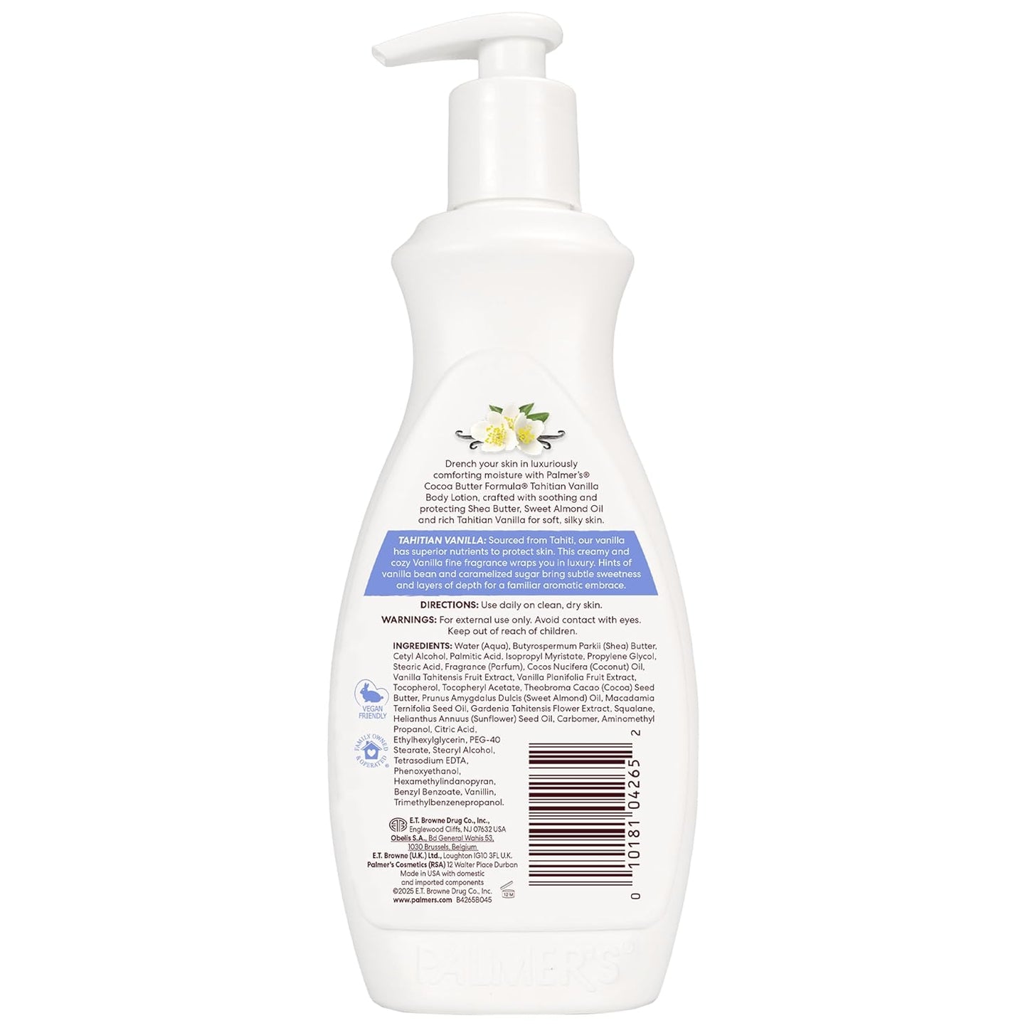 Palmer's Cocoa Butter Formula Tahitian Vanilla Body Lotion, 13.5 Oz, Daily Moisturizing Lotion for Dry Skin with Shea Butter & Vitamin E, Hydrates & Protects, Helps Provide 48-Hour Deep Moisture